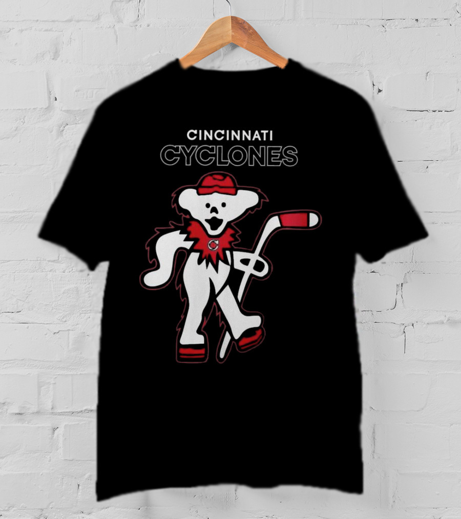 Cincinnati Cyclones Hockey With Grateful Dead Style Bear 2025 T-Shirt