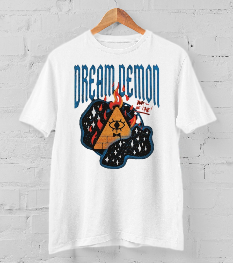 Dream Demon Trust No One Fiery Illuminati Eye Pyramid In Stars T-Shirt