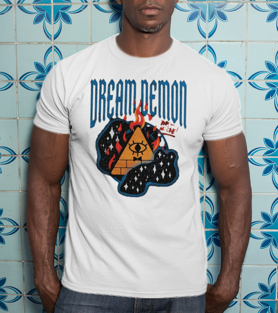 Dream Demon Trust No One Fiery Illuminati Eye Pyramid In Stars T-Shirt