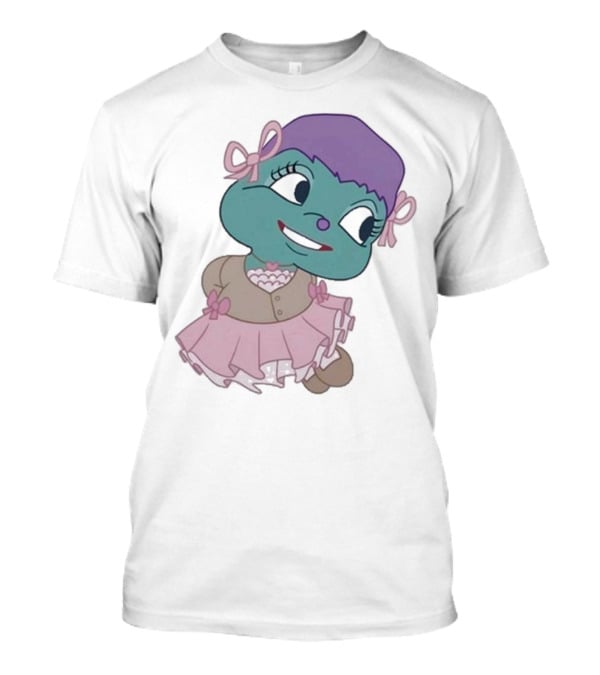 Samantha Yve Bb Coquette Cartoon Character With Purple Hair And Pink T-Shirt