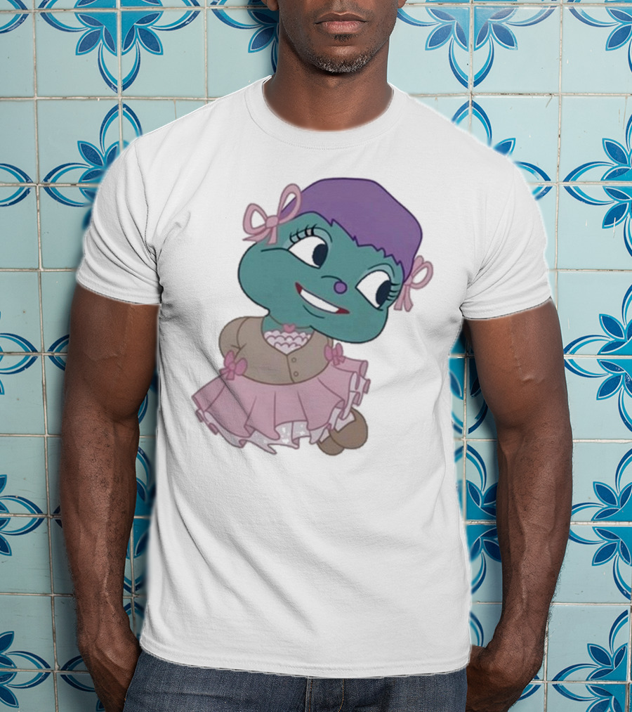 Samantha Yve Bb Coquette Cartoon Character With Purple Hair And Pink T-Shirt