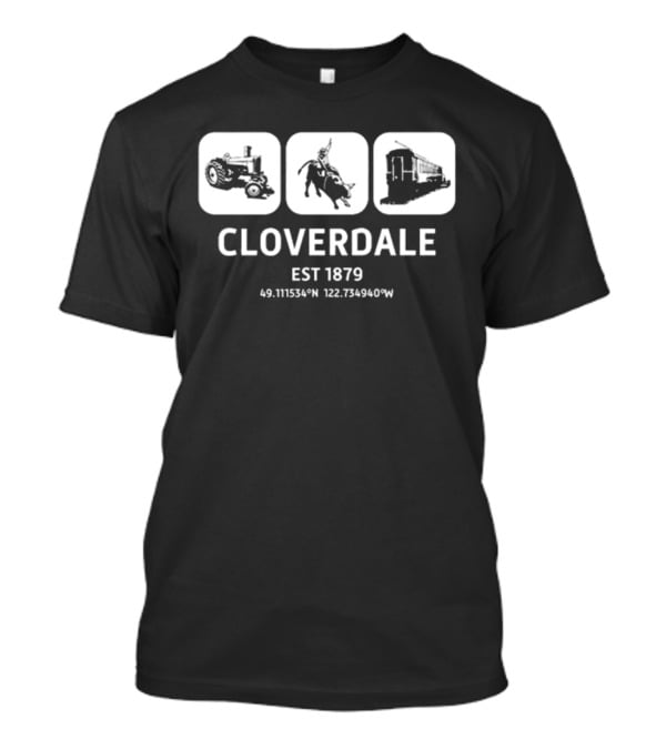 Cloverdale Est 1879 Tractor Rodeo Train Coordinates T-Shirt