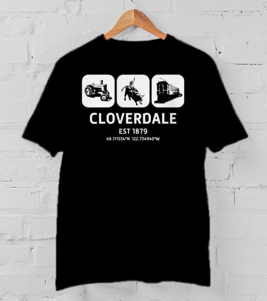 Cloverdale Est 1879 Tractor Rodeo Train Coordinates T-Shirt