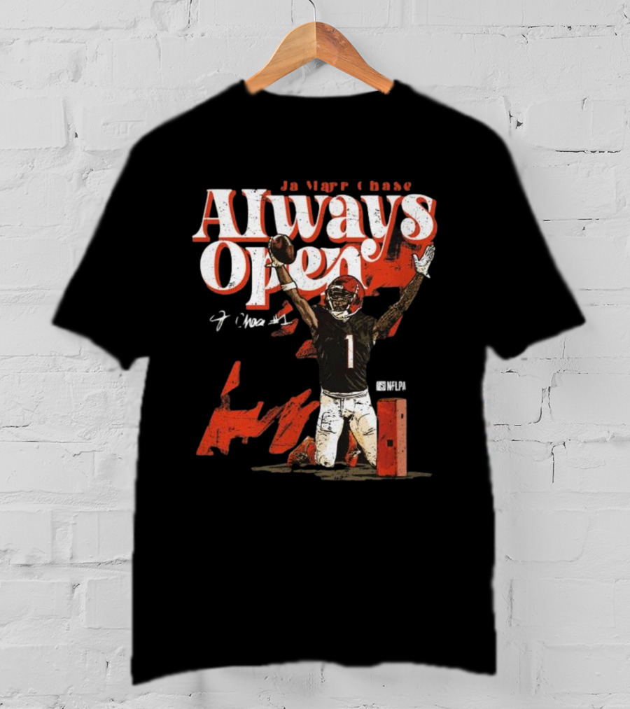 Ja’Marr Chase Always Open Cincinnati NFLPA Signature T-Shirt