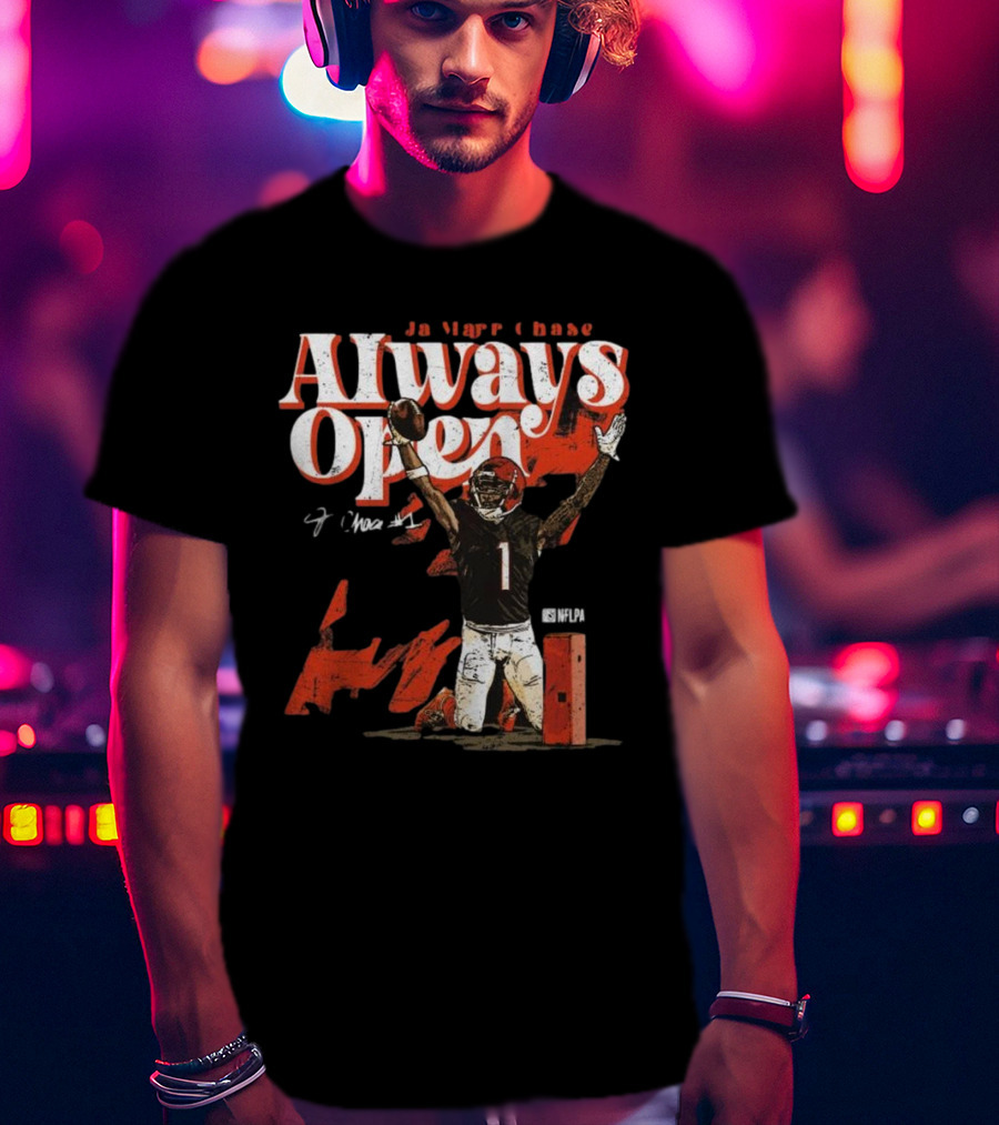Ja’Marr Chase Always Open Cincinnati NFLPA Signature T-Shirt
