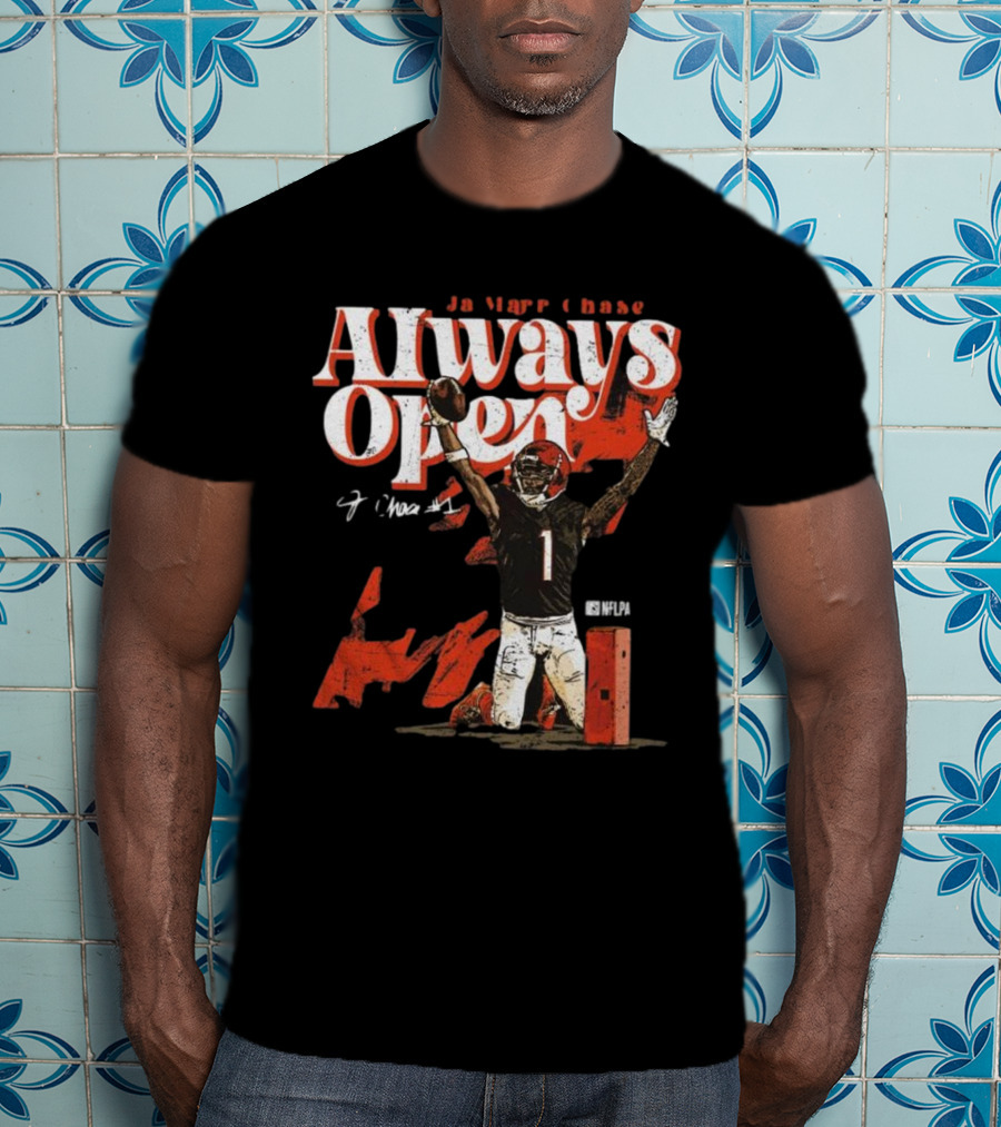 Ja’Marr Chase Always Open Cincinnati NFLPA Signature T-Shirt