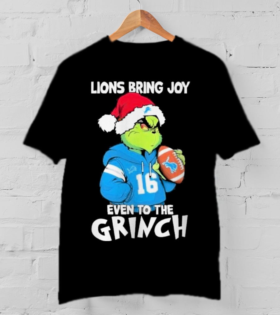 Lions Bring Joy Even To The Grinch Detroit Football 16 T-Shirt