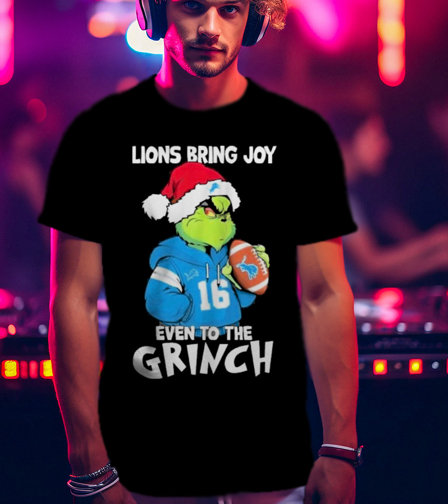Lions Bring Joy Even To The Grinch Detroit Football 16 T-Shirt