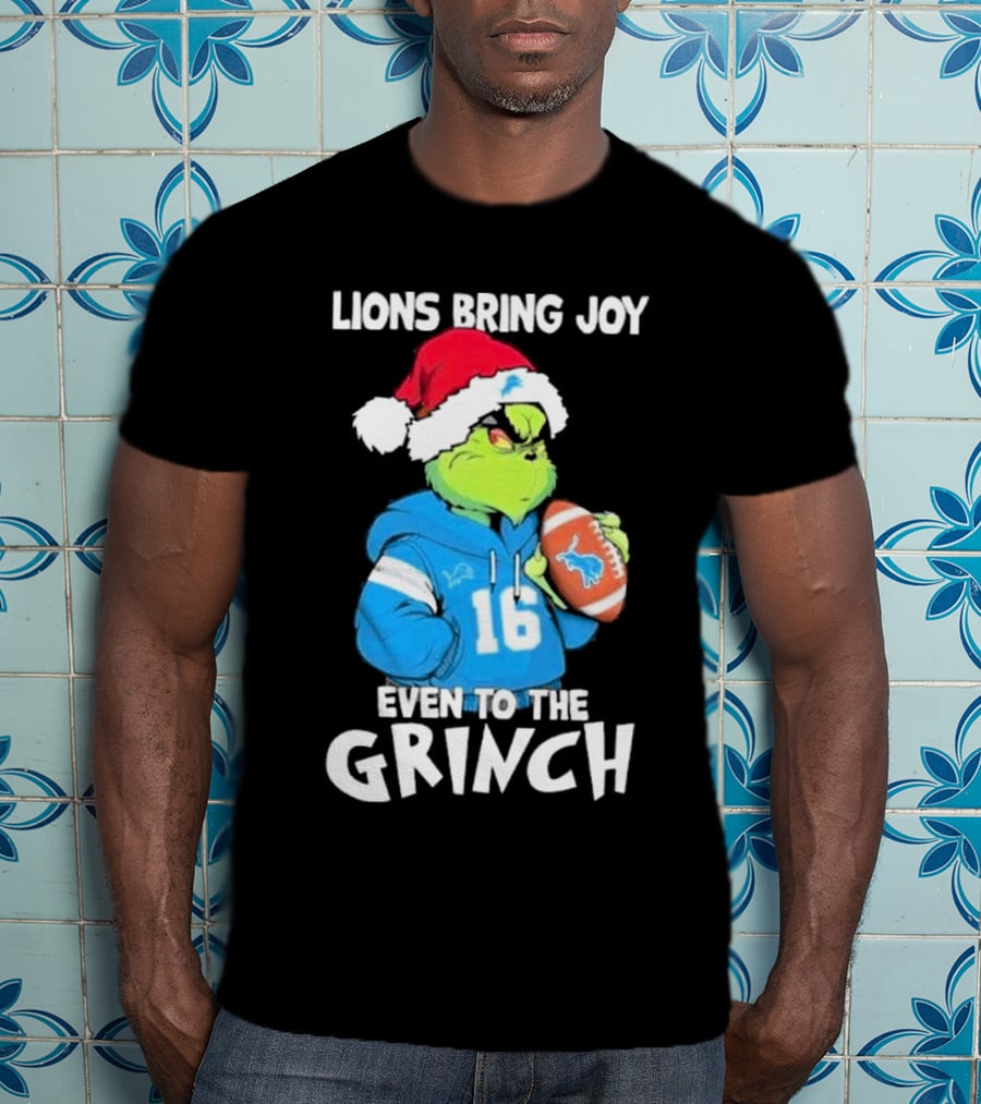 Lions Bring Joy Even To The Grinch Detroit Football 16 T-Shirt