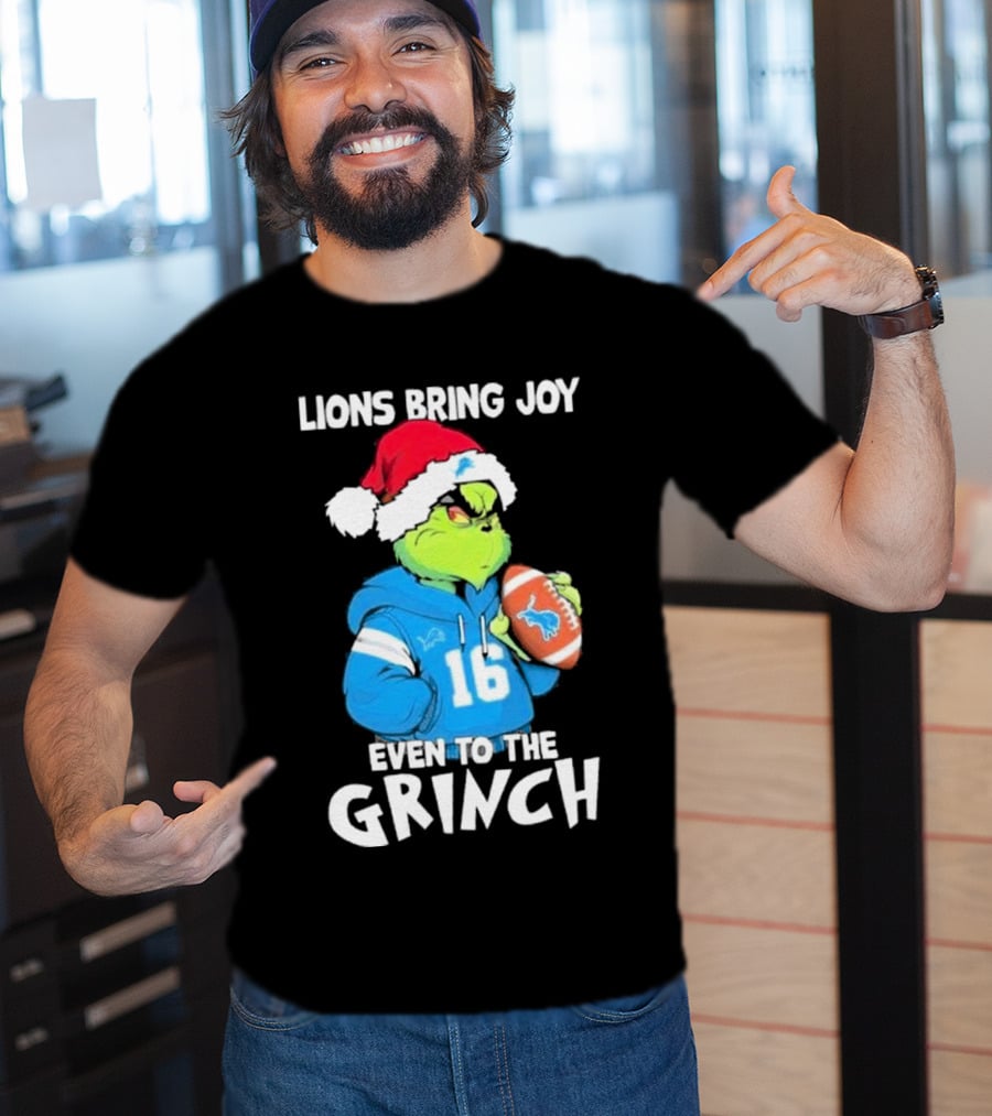Lions Bring Joy Even To The Grinch Detroit Football 16 T-Shirt