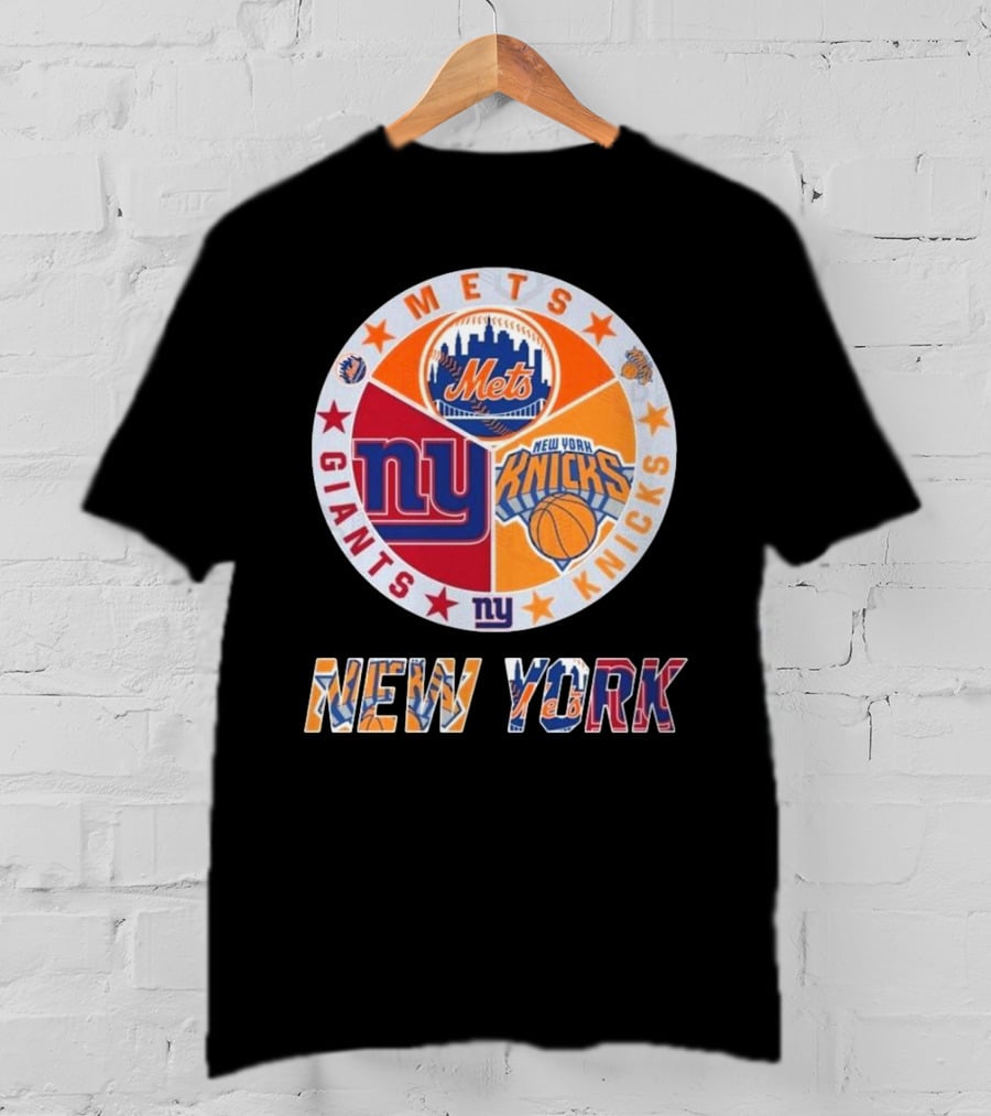 New York Mets Giants Knicks Circle Logo New York T-Shirt