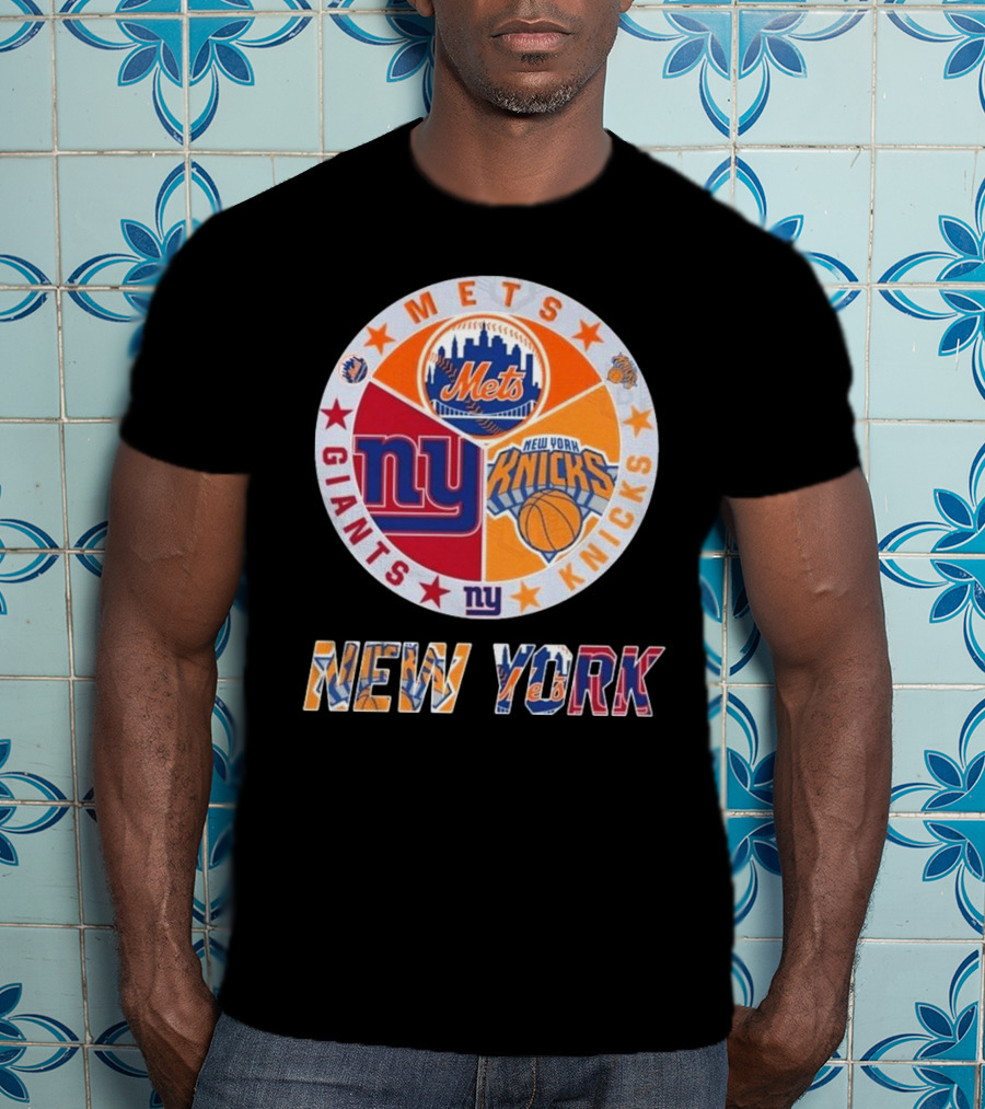 New York Mets Giants Knicks Circle Logo New York T-Shirt