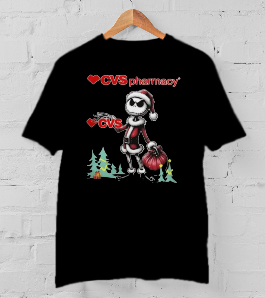 Santa Jack Skellington CVS Pharmacy Merry Christmas T-Shirt