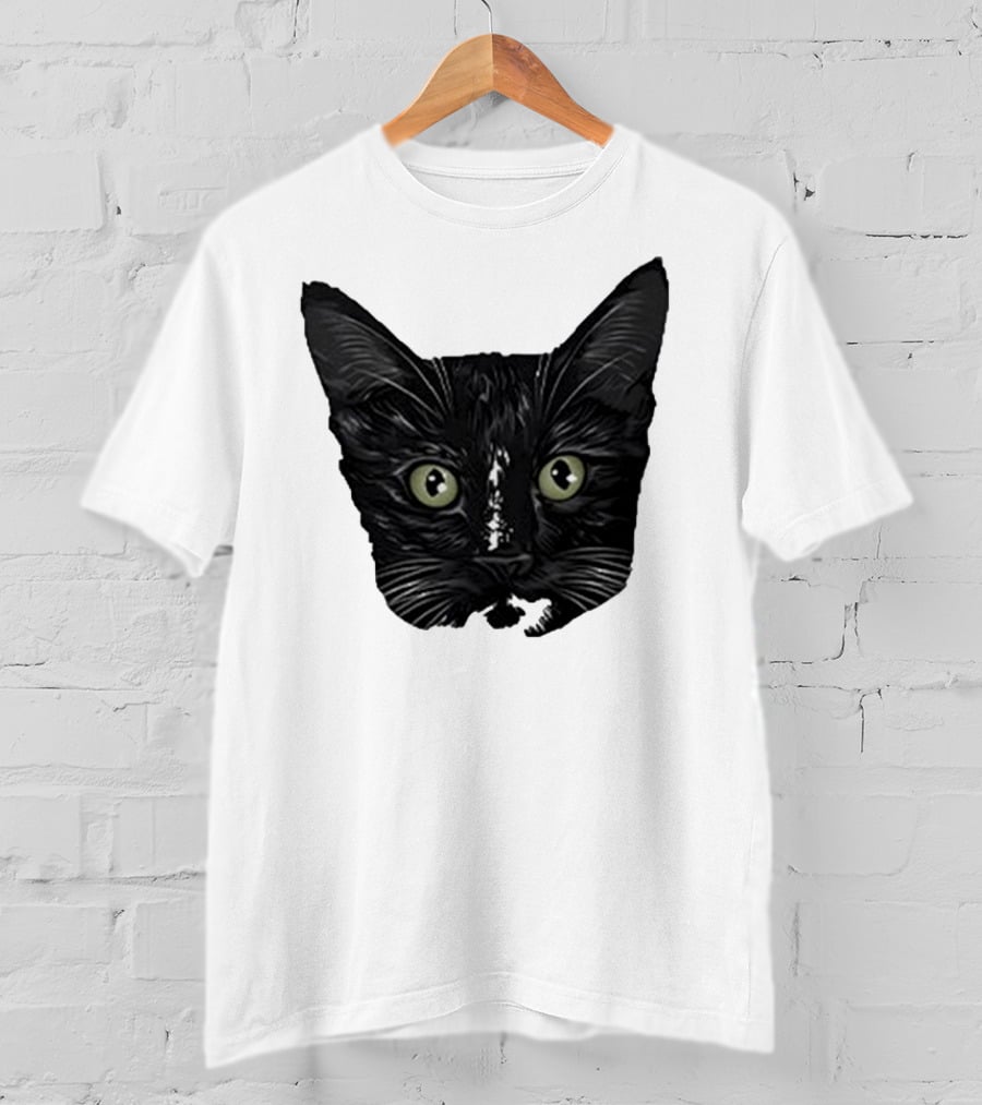 Michael Manigault Brave Green-Eyed Cat Face T-Shirt