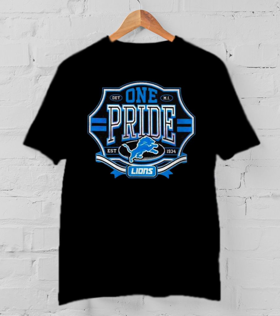 Detroit Lions One Pride Est 1934 Retro Logo DET MI T-Shirt