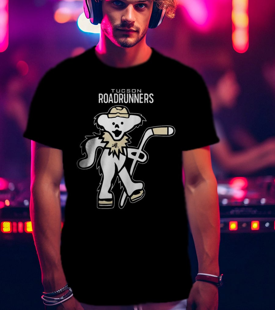 Tucson Roadrunners 2025 Grateful Dead Night Hockey Bear T-Shirt