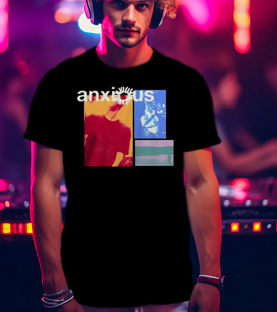 Anxious Red Blue Purple Collage T-Shirt