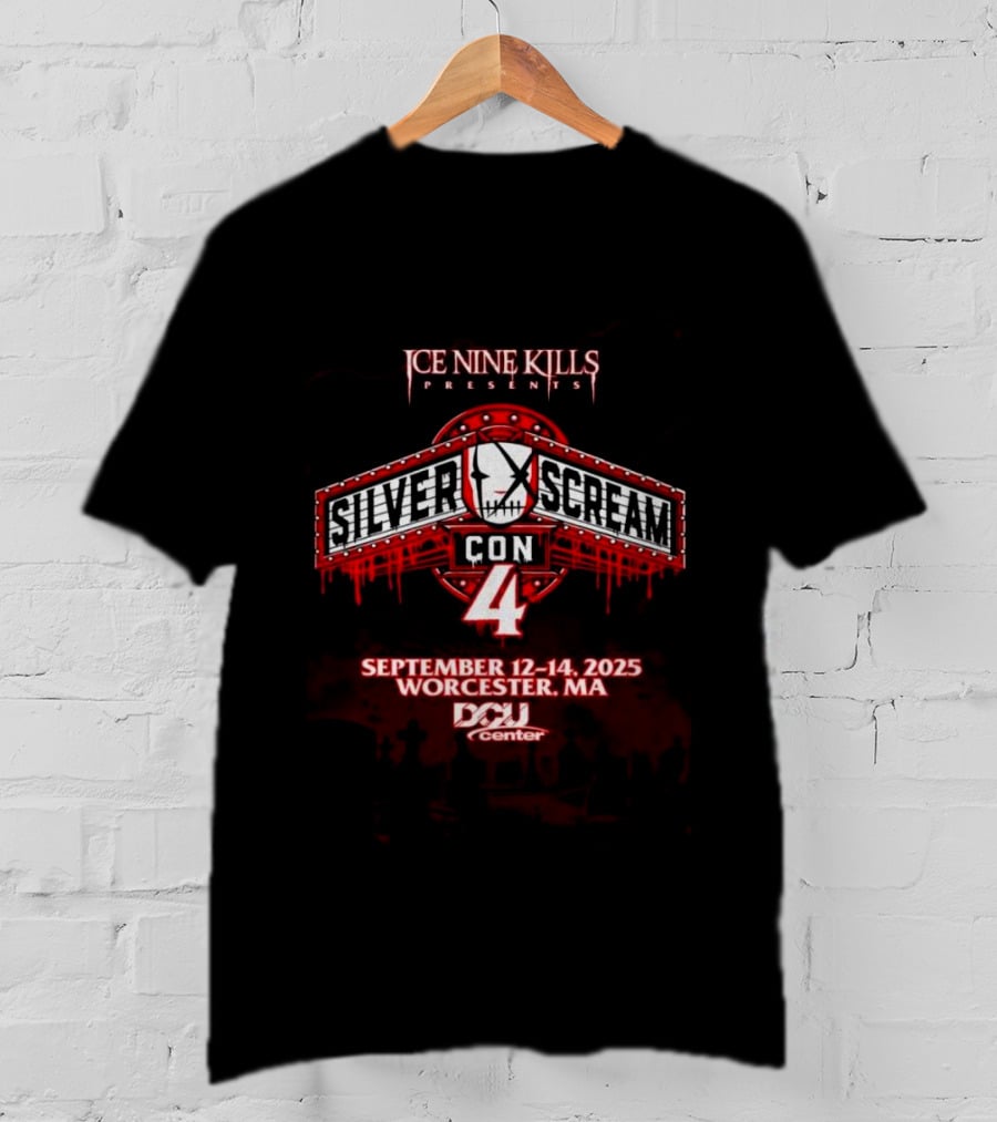 Ice Nine Kills Presents Silver Scream Con 4 September 12-14 2025 Worcester MA DCU Center T-Shirt