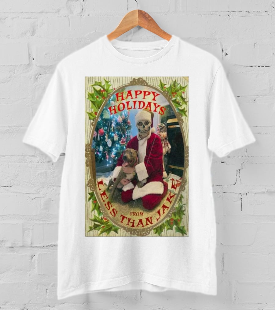 Happy Holidays From Less Than Jake Santa Skeleton Christmas Tree T-Shirt