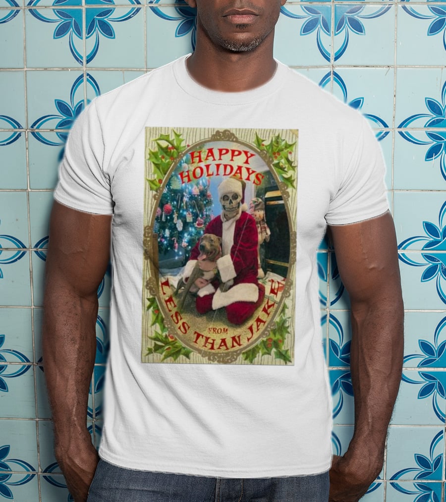Happy Holidays From Less Than Jake Santa Skeleton Christmas Tree T-Shirt