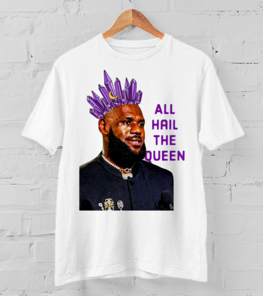LeBron James All Hail The Queen Purple Crystal Crown T-Shirt