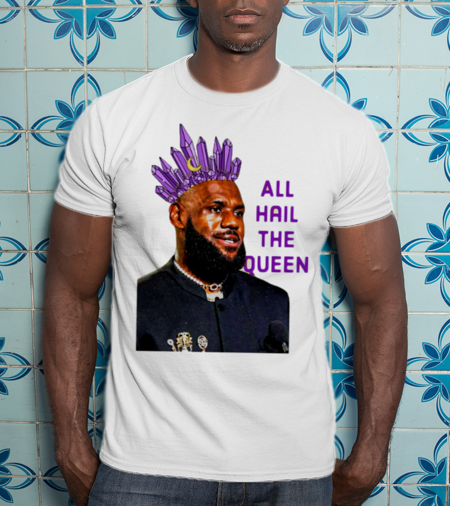 LeBron James All Hail The Queen Purple Crystal Crown T-Shirt
