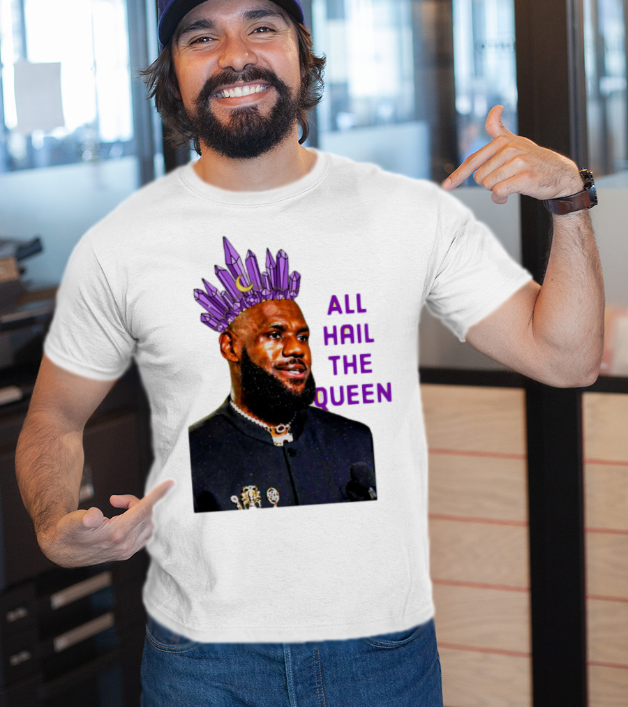 LeBron James All Hail The Queen Purple Crystal Crown T-Shirt