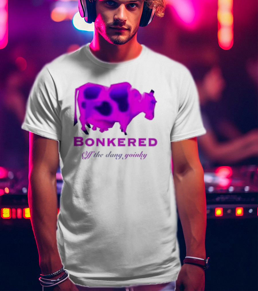 BONKERED Off The Dang Yoinky Purple Cow T-Shirt