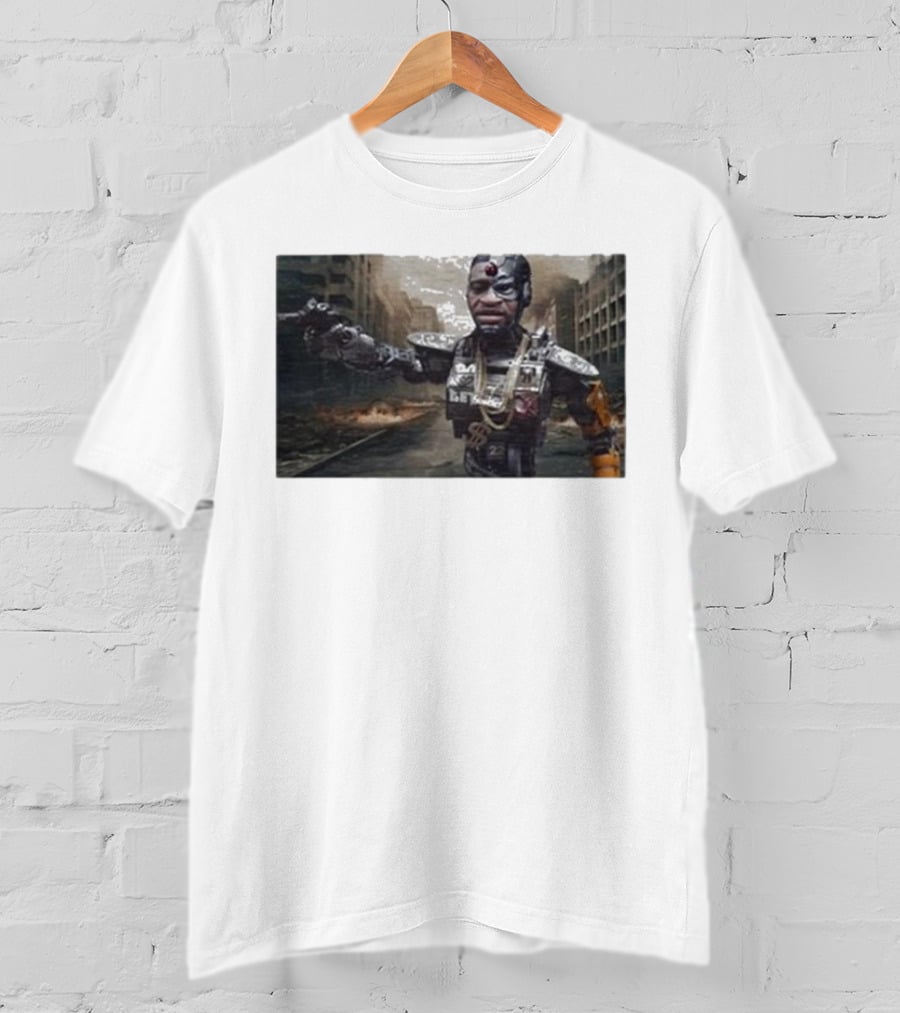 Errl Gangsta Droyd Robot Cyborg In Post-Apocalyptic City Scene T-Shirt