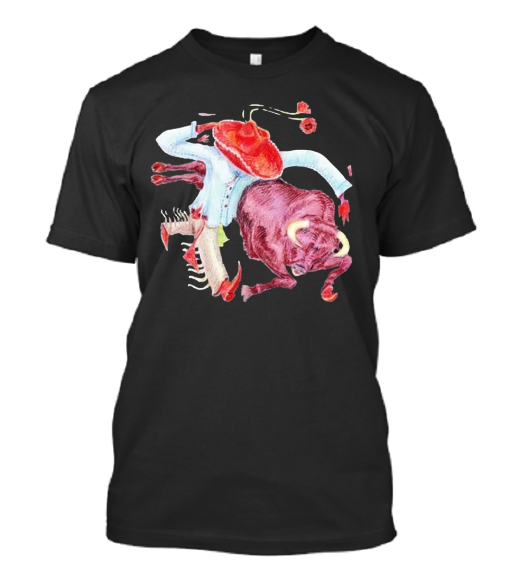 Flip Turn Burnout Days Rodeo Clown Bull Riding Hat Roses T-Shirt