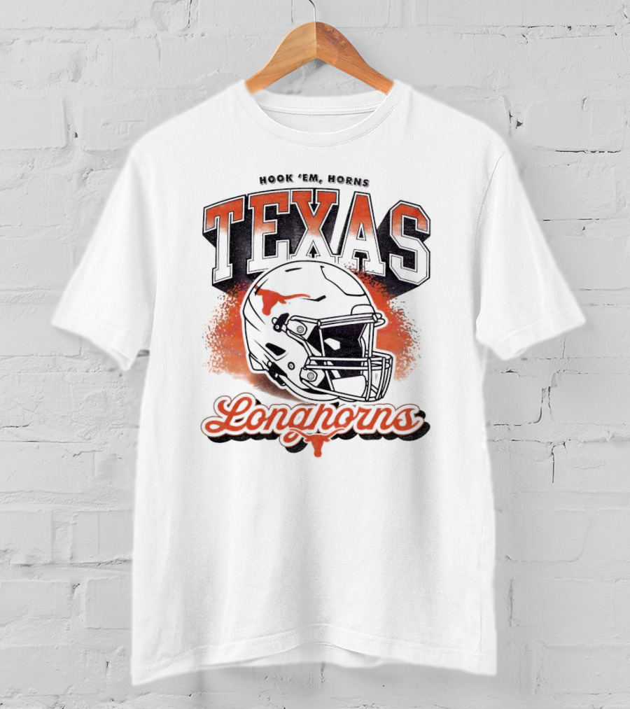 Hook Em Horns Texas Longhorns Football Helmet Texas Longhorns T-Shirt