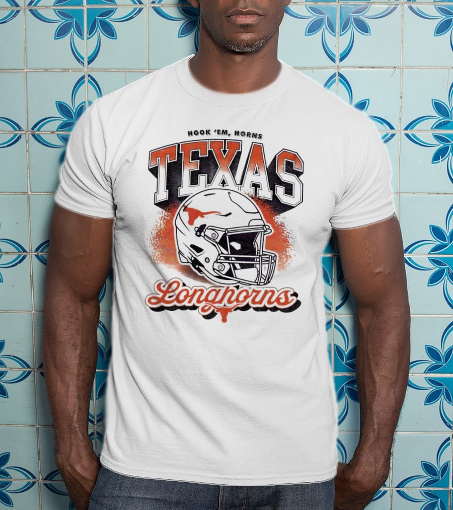 Hook Em Horns Texas Longhorns Football Helmet Texas Longhorns T-Shirt