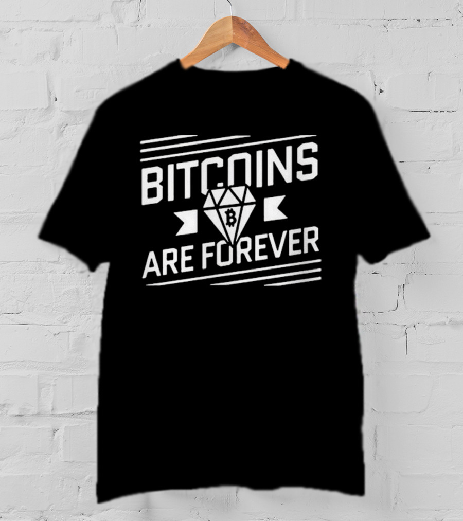 Bitcoins Are Forever Diamond Symbol Text T-Shirt