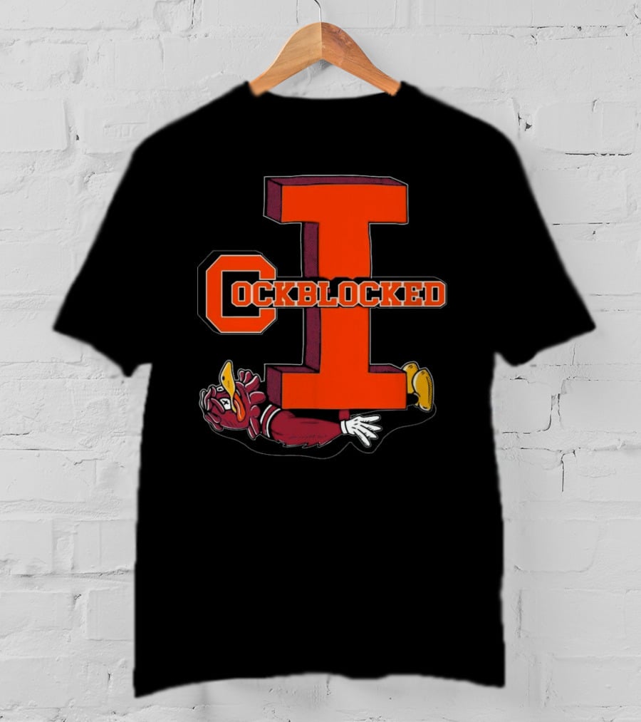 Cockblocked I Gamecock Under Illinois Block T-Shirt