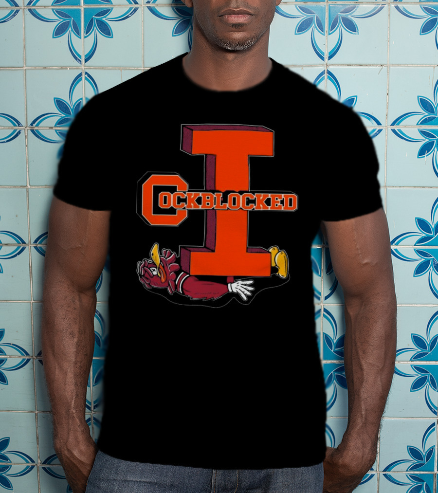 Cockblocked I Gamecock Under Illinois Block T-Shirt