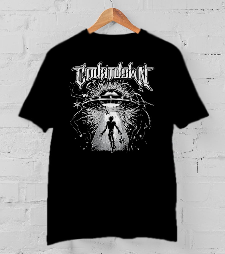Insomniac Disruption Lineup Countdown UFO Alien Abduction T-Shirt