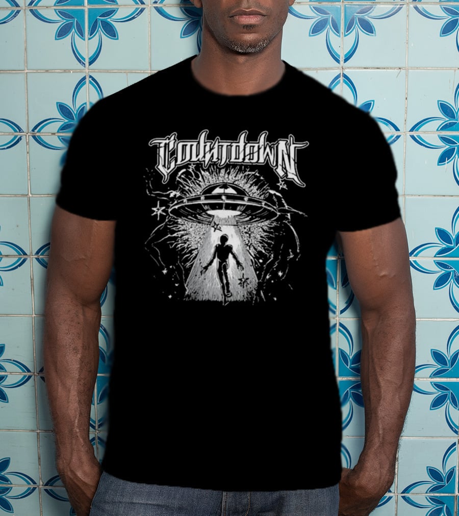 Insomniac Disruption Lineup Countdown UFO Alien Abduction T-Shirt