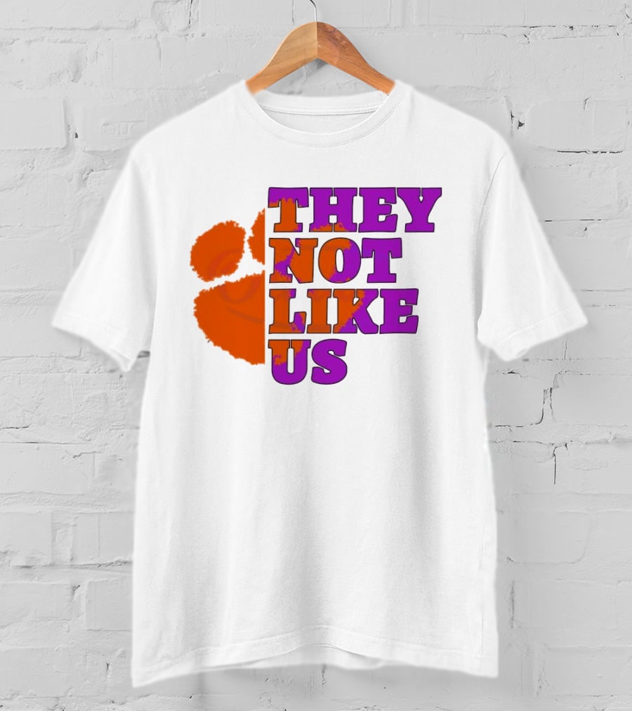 They Not Like Us Clemson Tigers College Football 2025 Orange Paw Prints T-Shirt