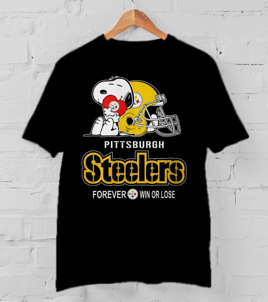 Snoopy Pittsburgh Steelers Forever Win Or Lose T-Shirt