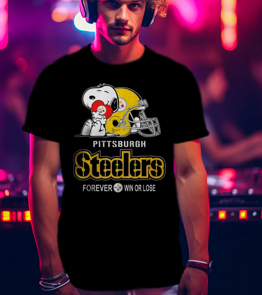Snoopy Pittsburgh Steelers Forever Win Or Lose T-Shirt