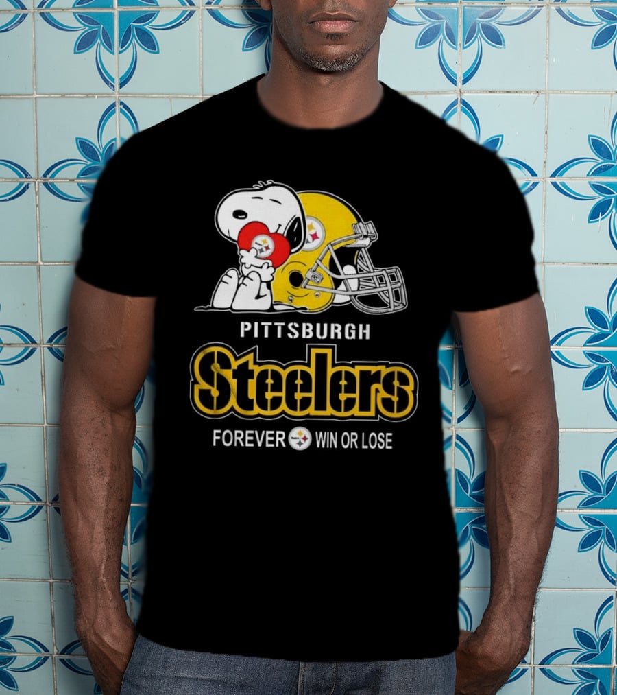 Snoopy Pittsburgh Steelers Forever Win Or Lose T-Shirt