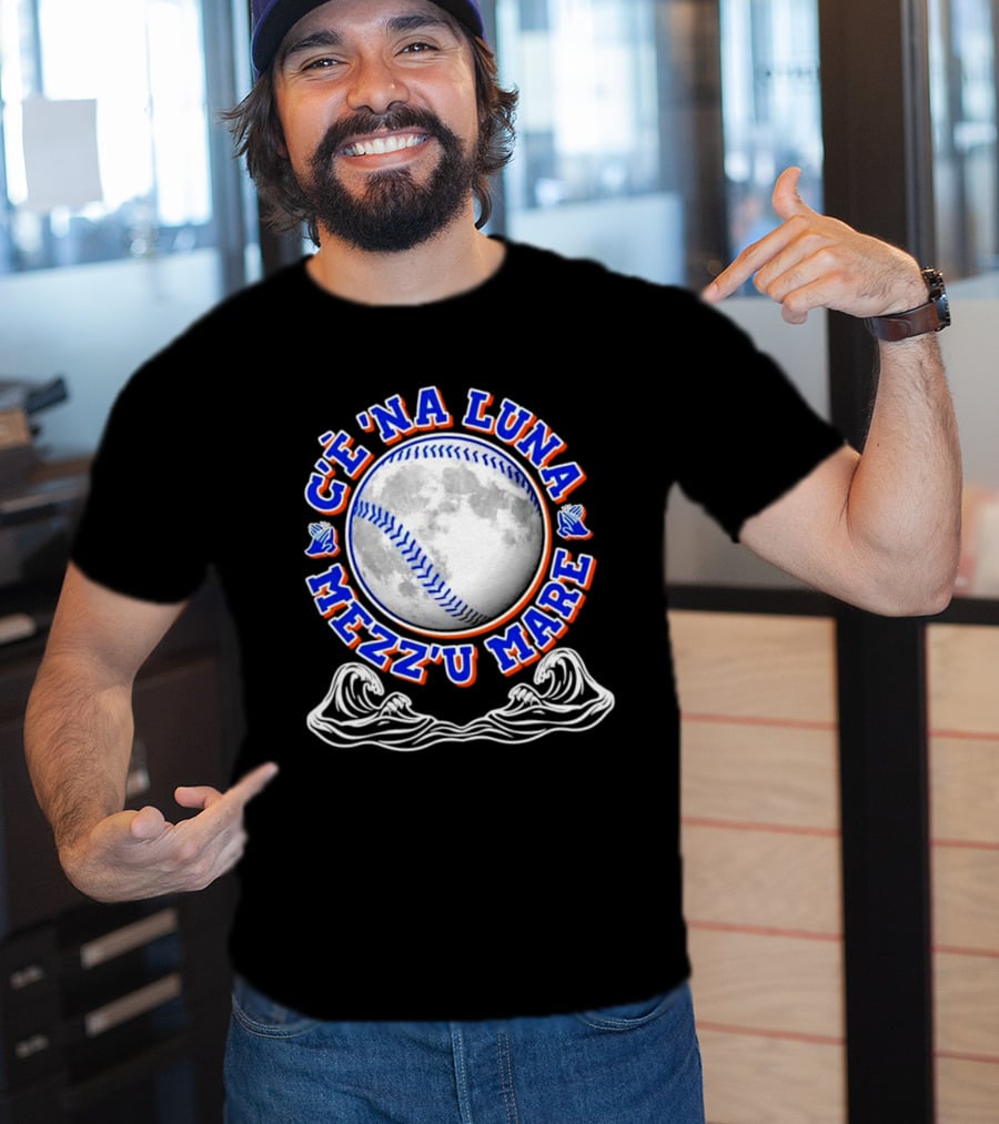 C'è 'Na Luna Mezz'u Mare Baseball New York Mets T-Shirt