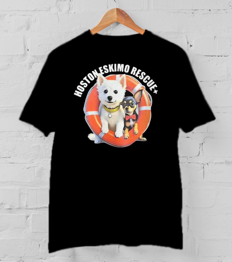 Hosotn Eskimo Rescue Dogs IN Lifebuoy T-Shirt