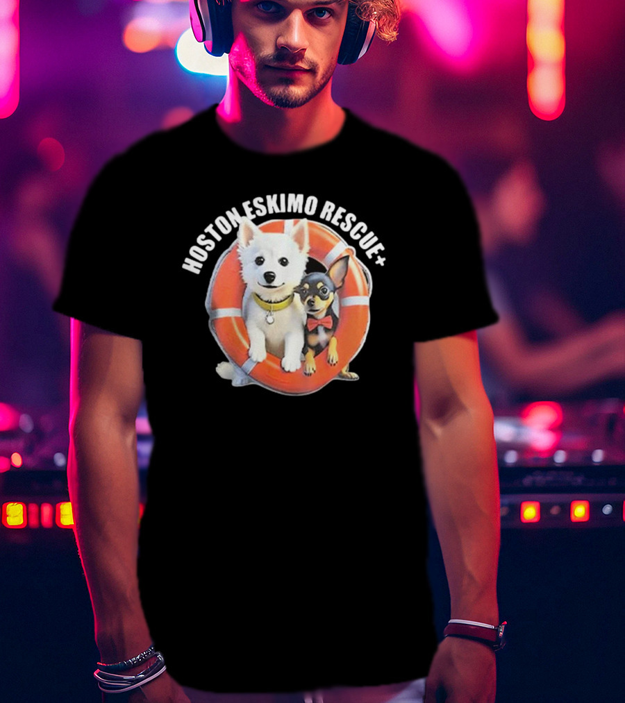 Hosotn Eskimo Rescue Dogs IN Lifebuoy T-Shirt