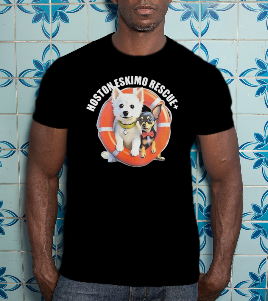 Hosotn Eskimo Rescue Dogs IN Lifebuoy T-Shirt