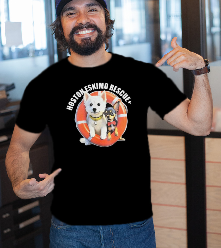 Hosotn Eskimo Rescue Dogs IN Lifebuoy T-Shirt