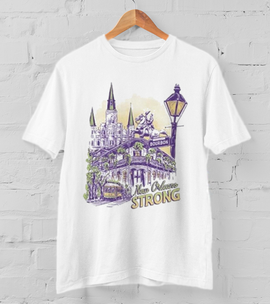 New Orleans Strong Bourbon Street Charity Iconography T-Shirt