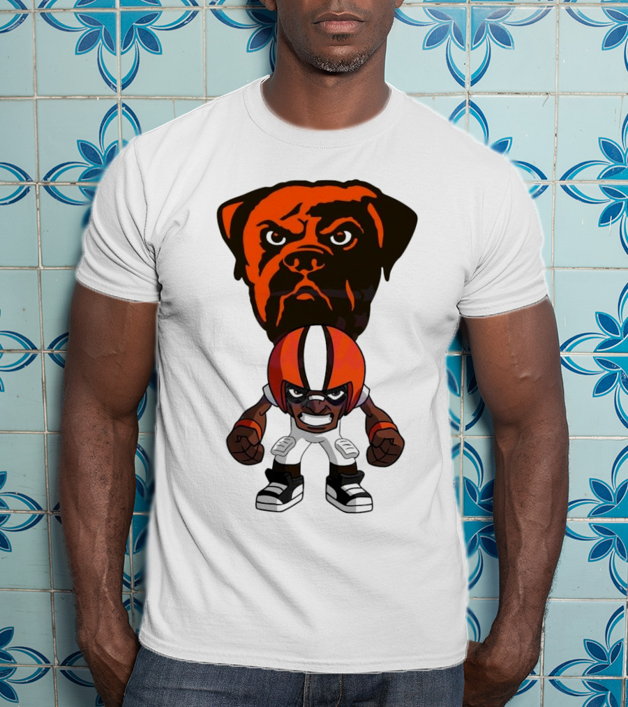 Cleveland Browns NFL Rush Zone Cartoon Character Dog 2025 T-Shirt