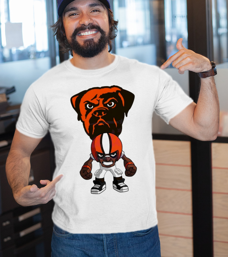 Cleveland Browns NFL Rush Zone Cartoon Character Dog 2025 T-Shirt