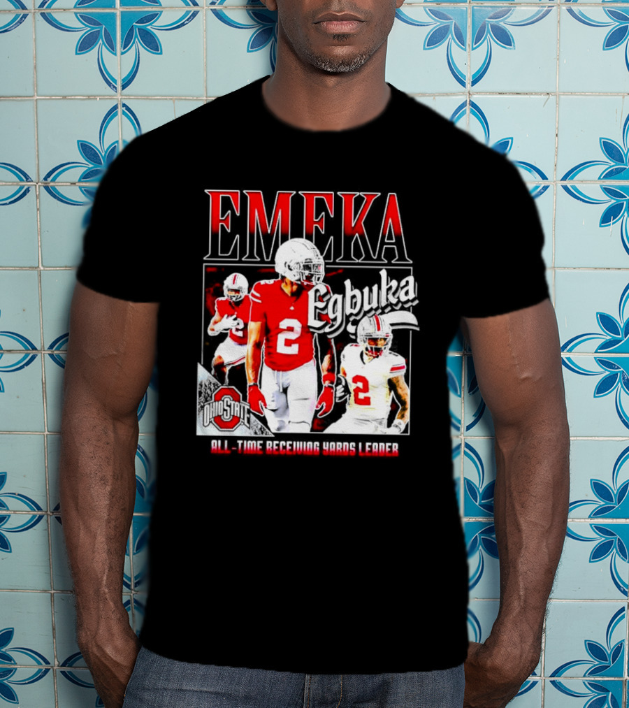 Ohio State Buckeyes Emeka Egbuka All-Time Receiving Yards Leader T-Shirt
